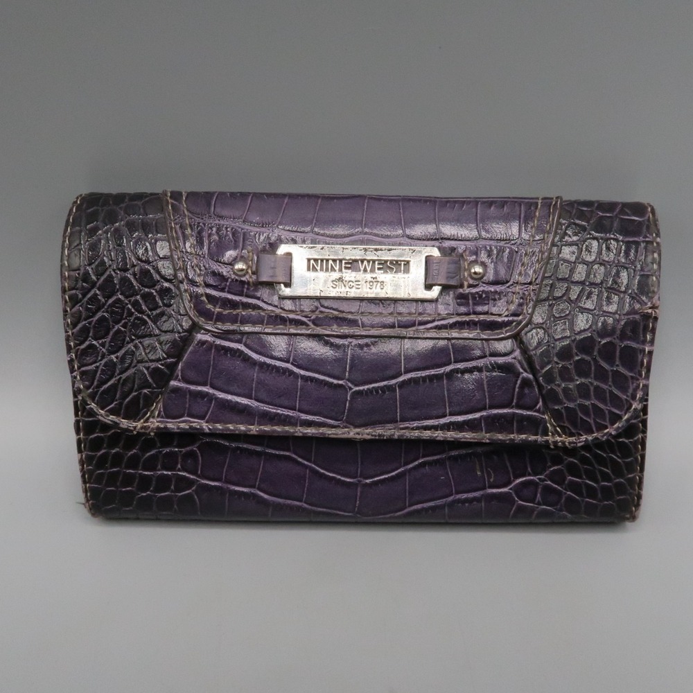 Nine West Wallet Faux Snake Pattern Trifold‎ credit card zip Coin Pocket
